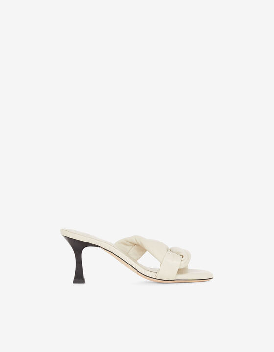 DRAPE HEELED LEATHER MULES