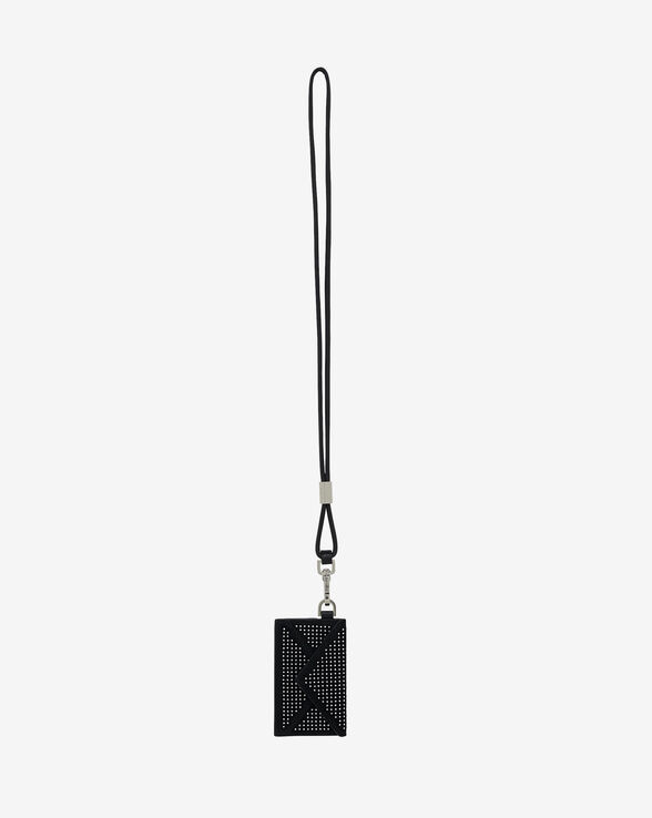 LOUNA LEATHER AND RHINESTONE CARDHOLDER