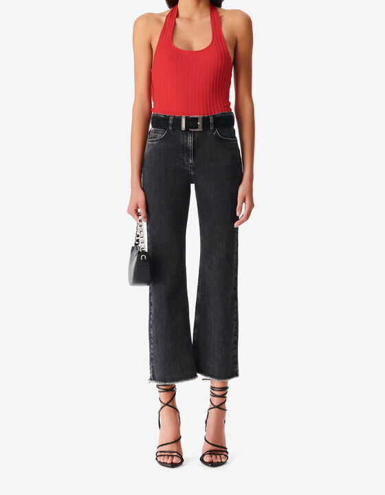 RIBBED OPEN BACK CROP TOP