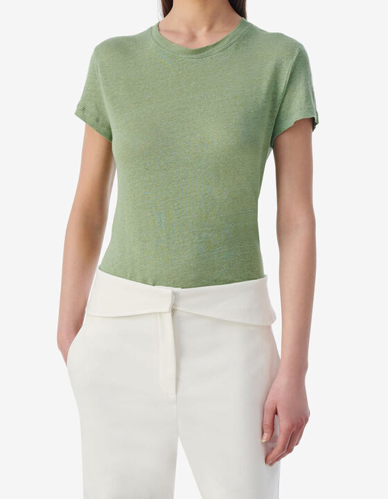 ROUND-NECK LINEN T-SHIRT