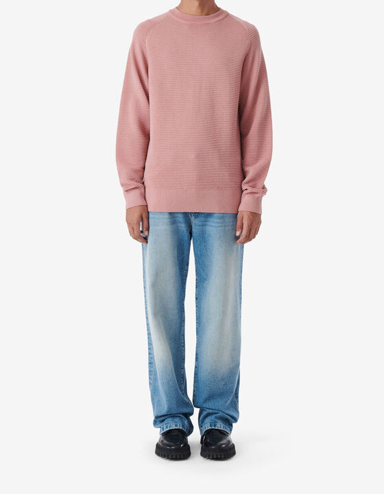ROUND-NECK RIBBED SWEATER
