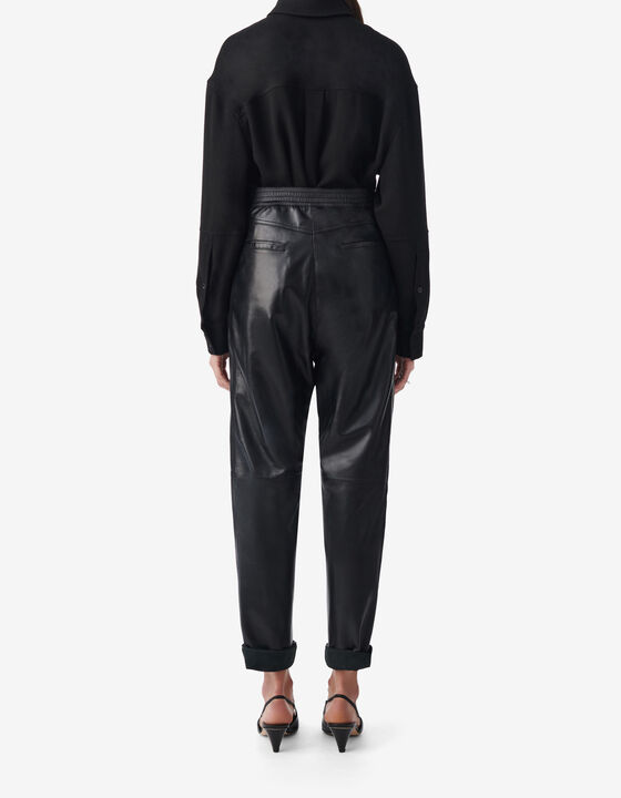 LEATHER JOGGING PANTS