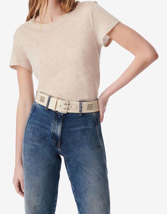 T-SHIRT EN LIN COL ROND
