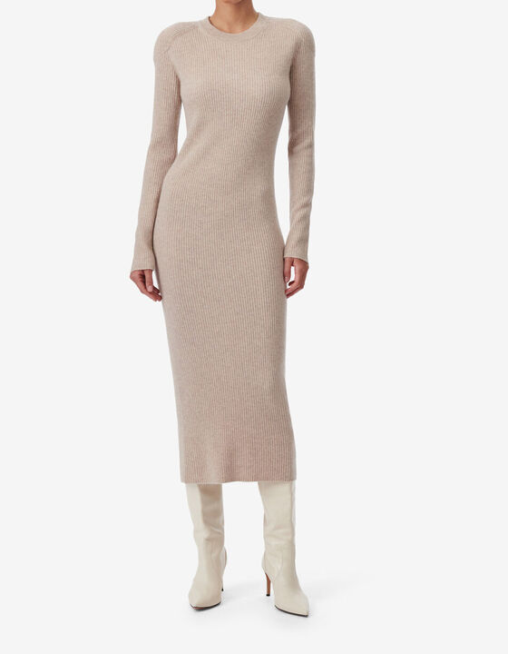 CASHMERE RIBBED MAXI DRESS