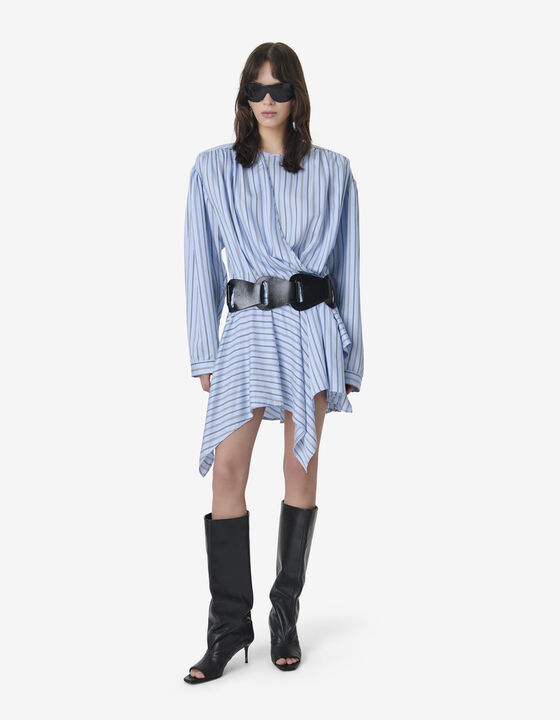 ASYMMETRICAL STRIPED DRESS