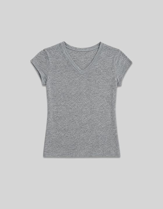 V-NECK LINEN T-SHIRT