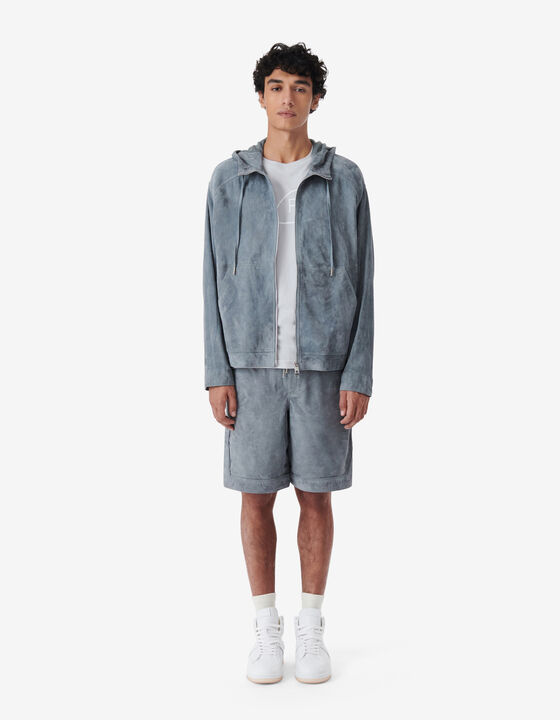 SUEDE HOODED JACKET