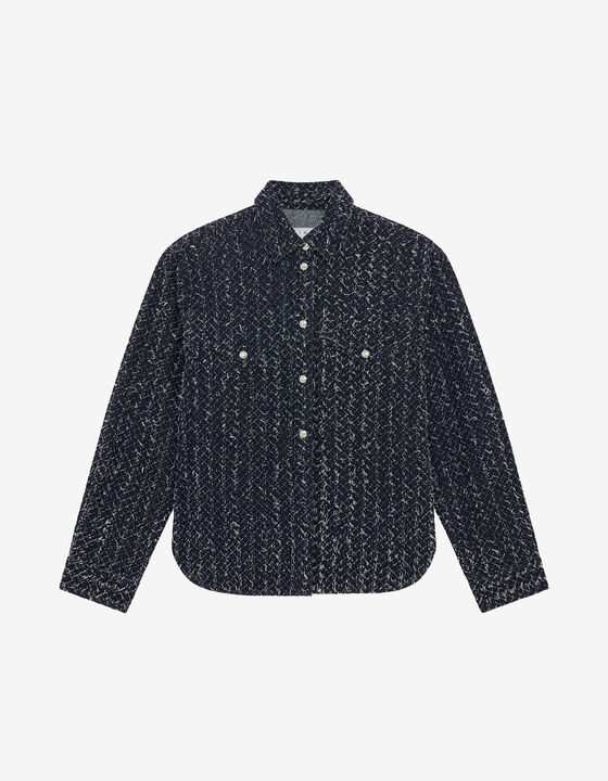 TEXTURED DENIM OVERSHIRT