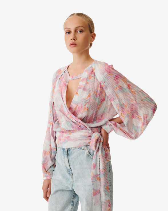 FREDDI PRINT V-NECK TOP