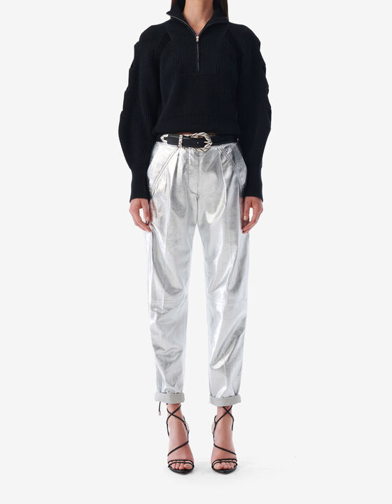 SWEATER WITH CUT-OUTS AND PUFFED SLEEVES