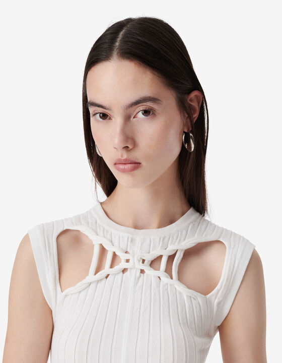 RIBBED ROUND-NECK TOP