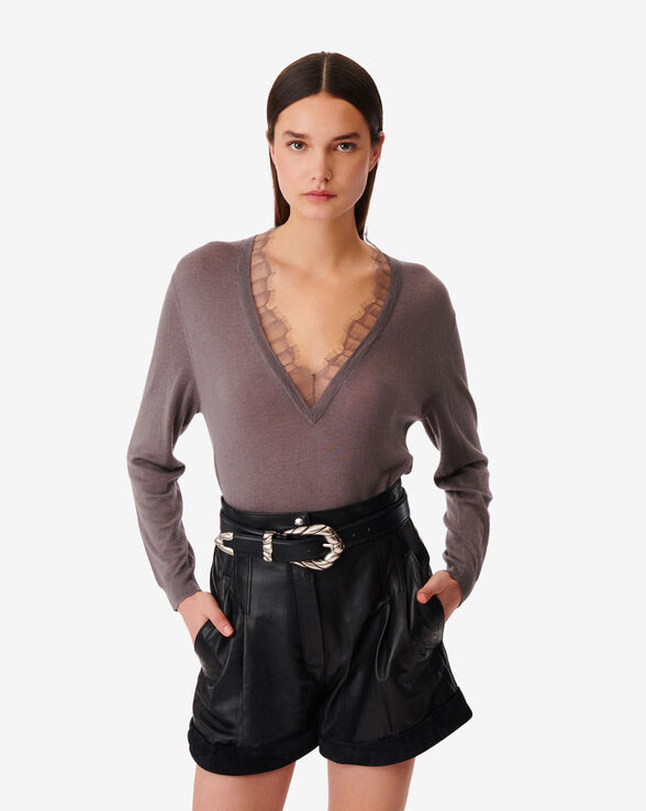 JAYDEN LACE V-NECK SWEATER
