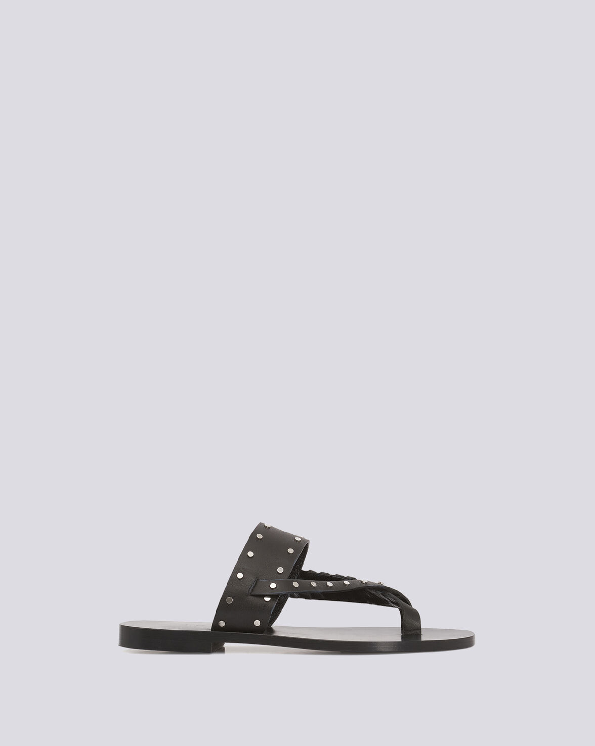 WIKI TOE RING FLAT LEATHER SANDALS image number null