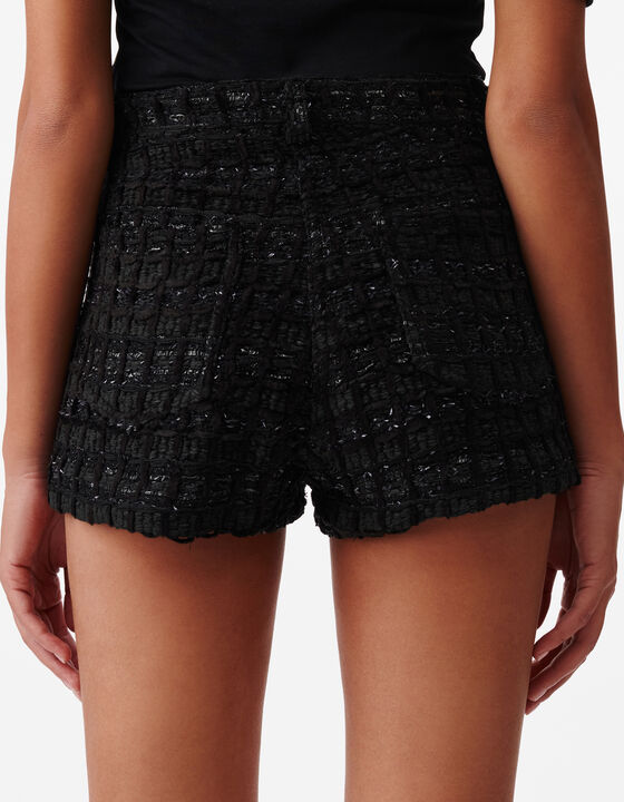 SHORT EN TWEED ET VELOURS