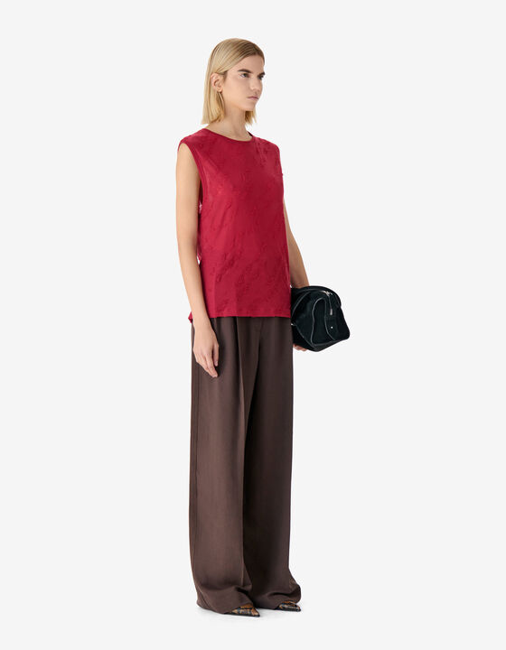 T-SHIRT SANS MANCHES EN JACQUARD