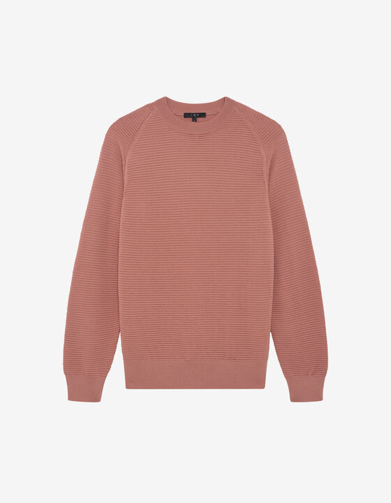 ROUND-NECK RIBBED SWEATER
