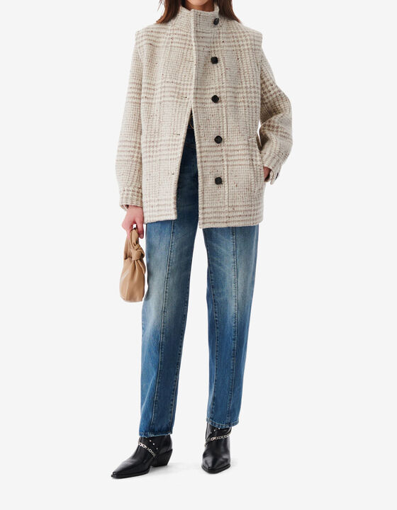 CHECKERED WOOL COAT