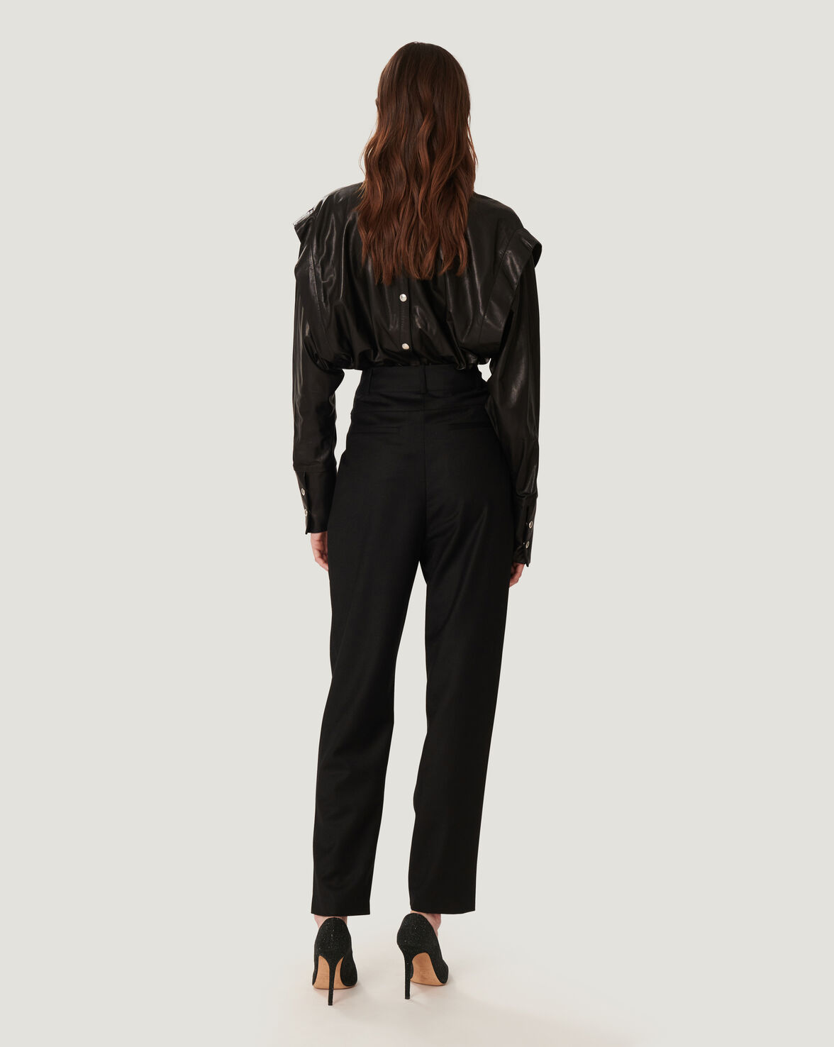 AYASIN PLEATED ANKLE TROUSER PANTS image number null