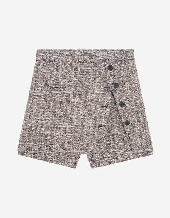 IRIDESCENT TWEED SKIRT-SHORTS