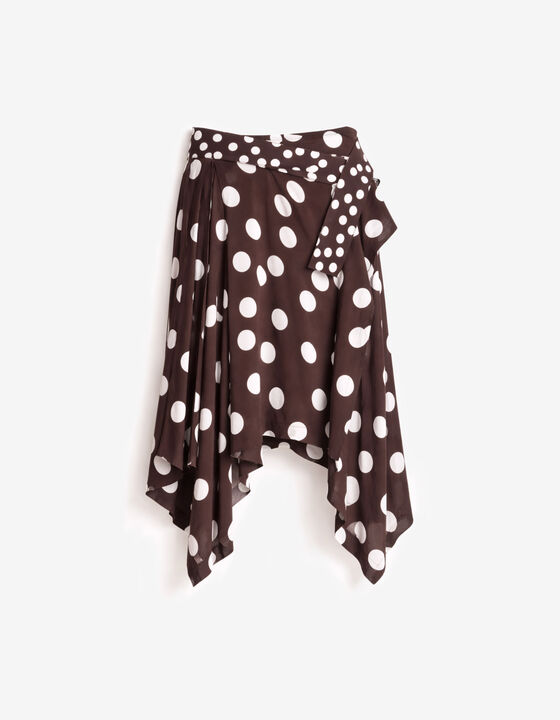 ASYMMETRICAL POLKA-DOT SKIRT