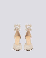 MIFAL SUEDE POINTED TOE ANKLE TIE PUMPS image number null
