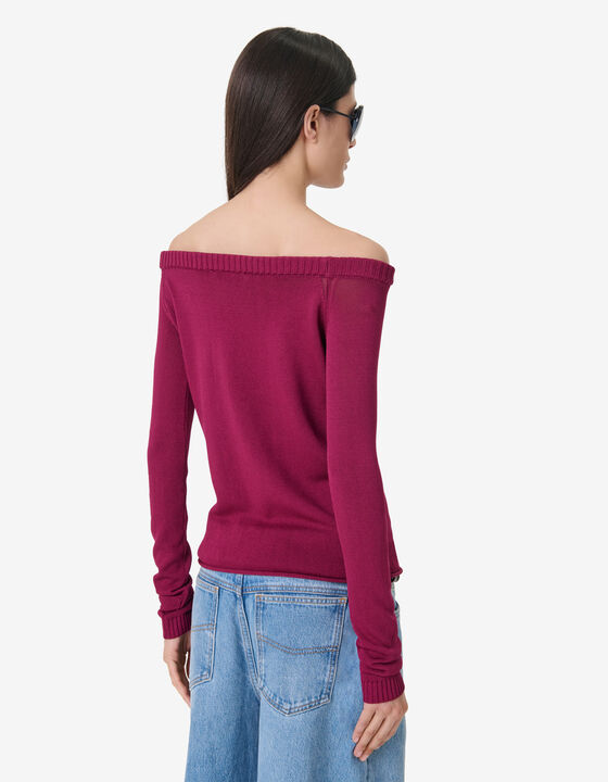 KNITTED BARDOT NECKLINE SWEATER