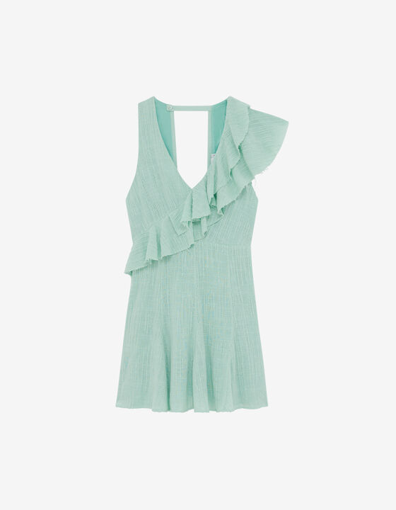 ROBE COURTE COL V &Agrave; VOLANTS ADELY