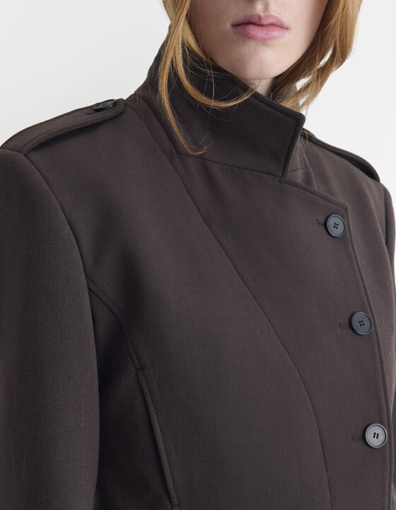 VESTE COURTE &Agrave; COL MONTANT