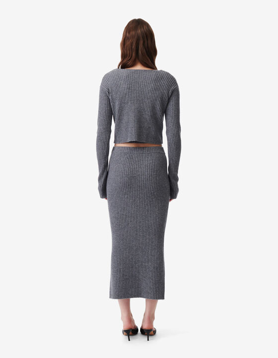 CASHMERE WOOL TUBE SKIRT