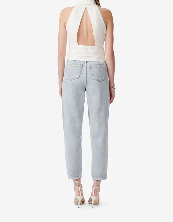 DRAPED SATIN CREPE TOP