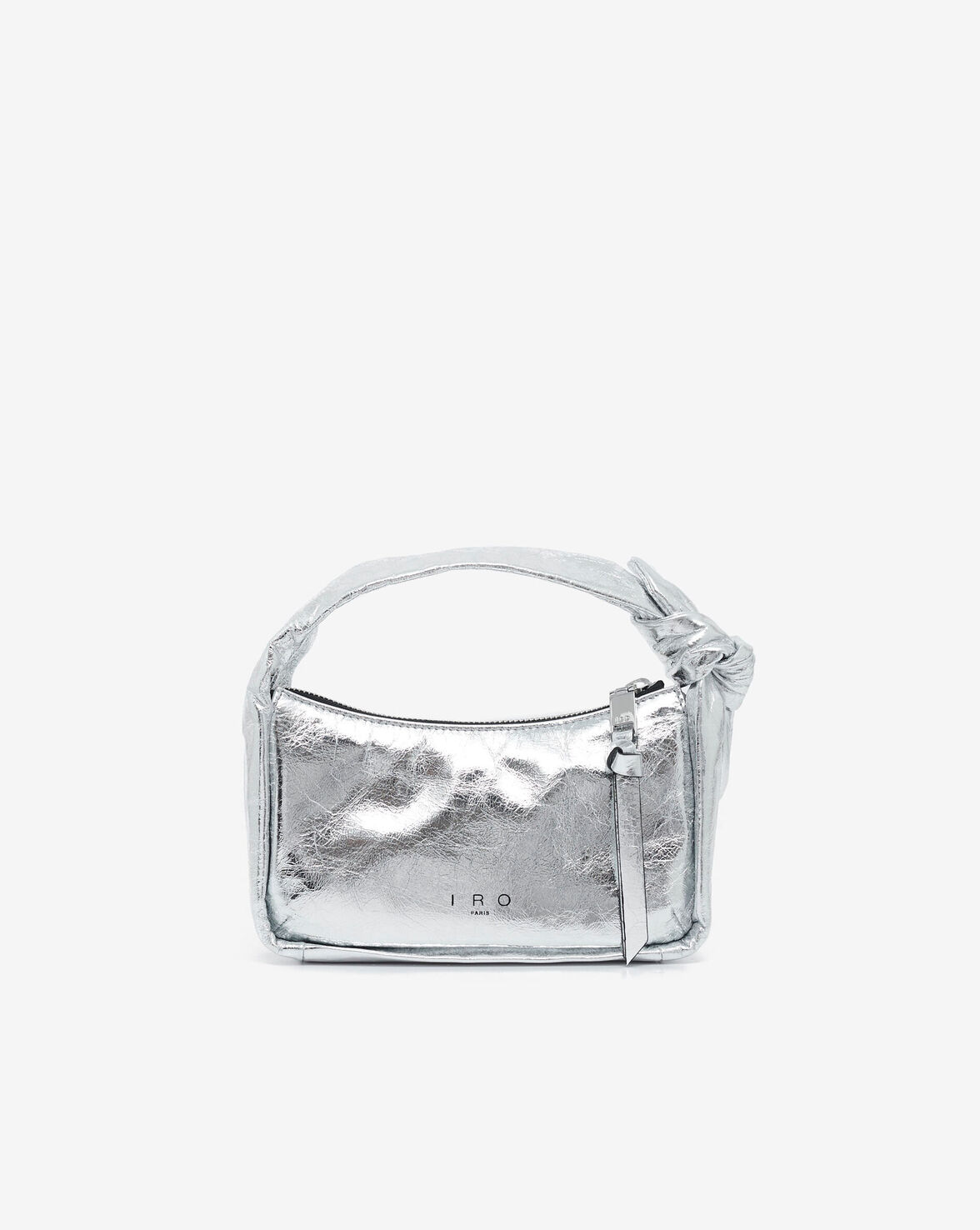 Iro Noue Baby Leather Bag With Bow In Silver