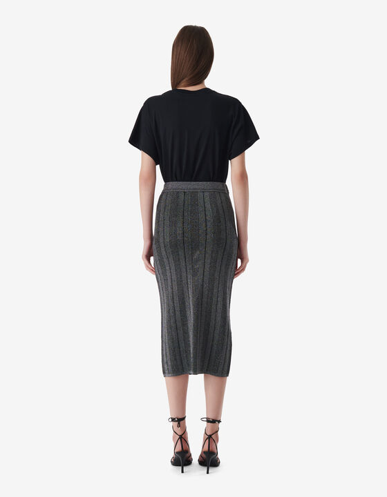 RIBBED JERSEY MIDI SKIRT