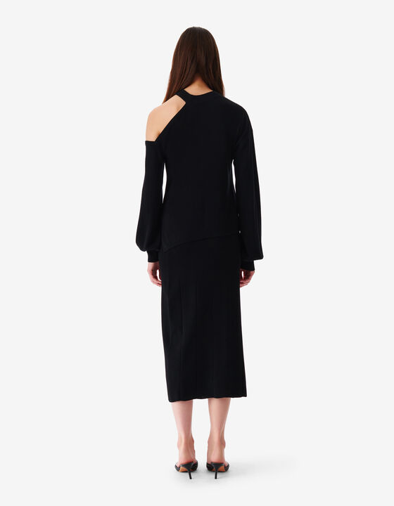 ASYMMETRICAL CUT-OUT SWEATER
