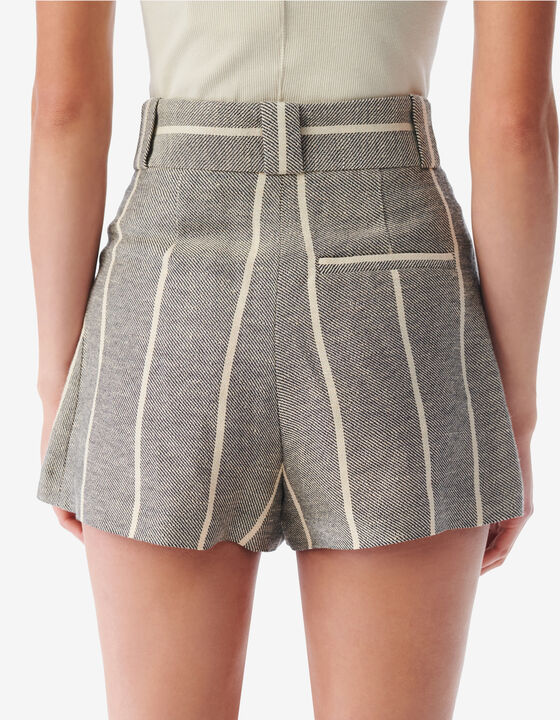 HIGH-WAISTED STRIPED SHORTS