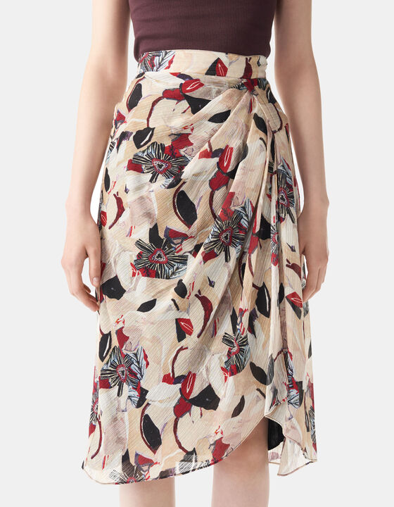 PRINTED MIDI SKIRT