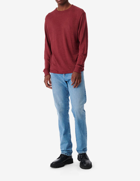 ROUND-NECK LINEN T-SHIRT