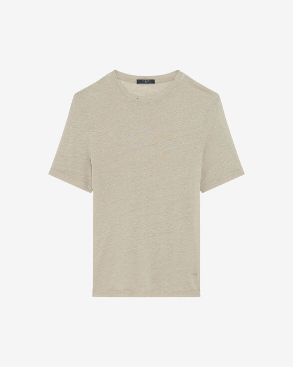 ARESO ROUND-NECK LINEN T-SHIRT