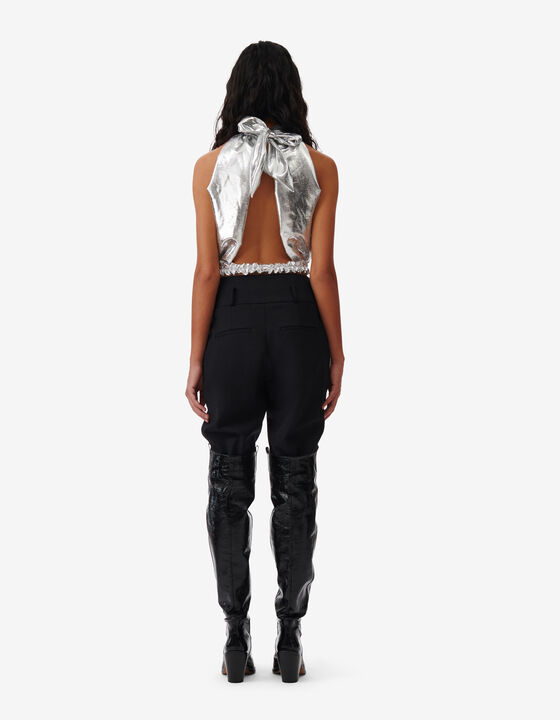 TOP ARGENT&Eacute; EN SOIE