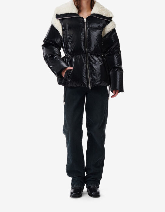 PATENT NYLON DOWN JACKET