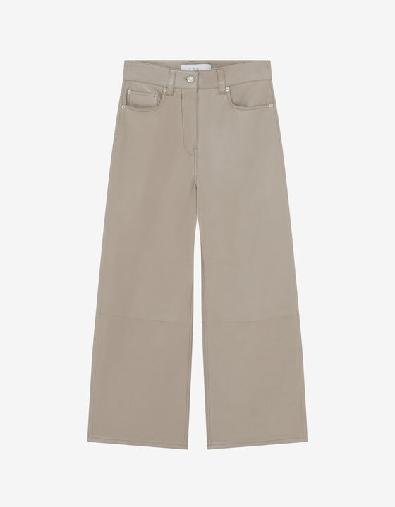 PANTALON LARGE EN CUIR BAKI