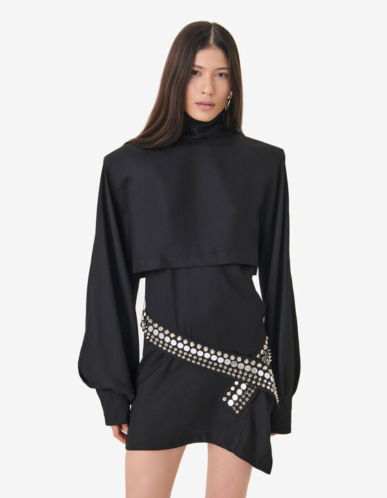 HIGH-NECK DRESS WITH STUDS