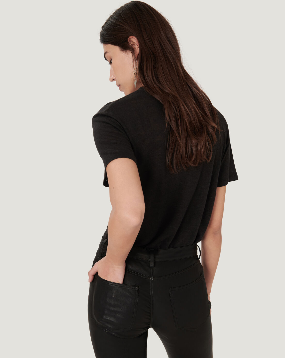 T-SHIRT COL ROND EN LIN LUCIANA image number null