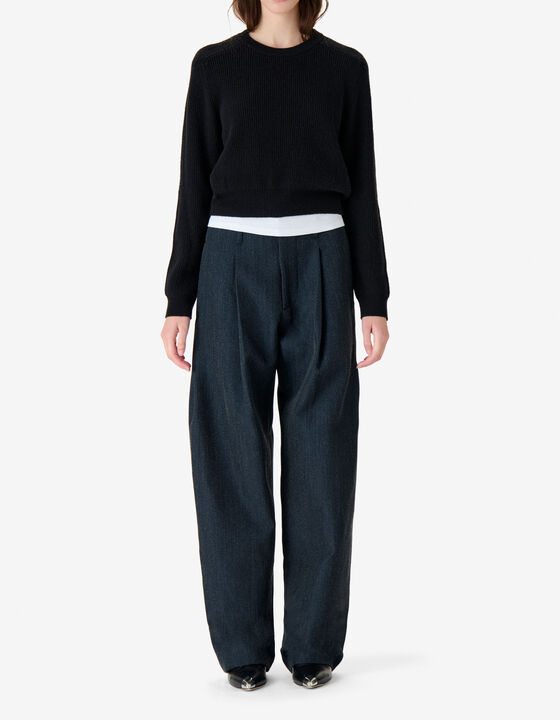 RIBBED SWEATER WITH ROUND NECK