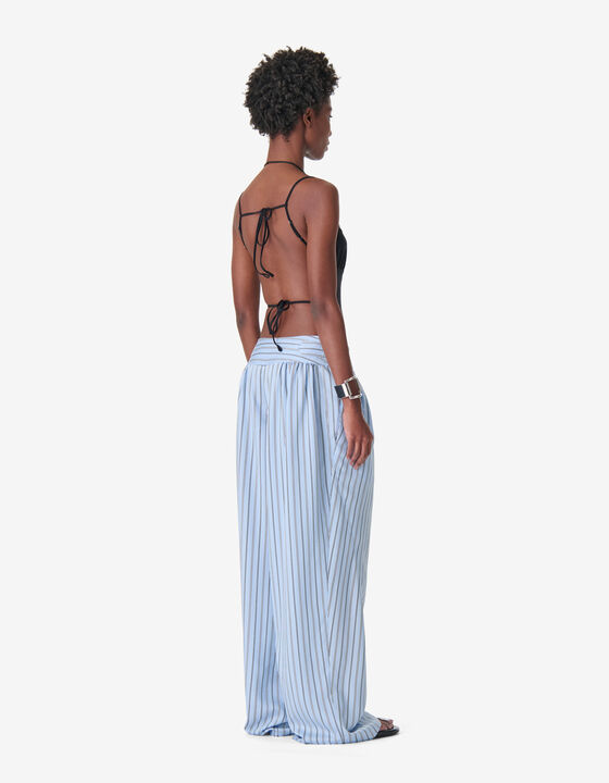 STRIPED WIDE-LEG PANTS