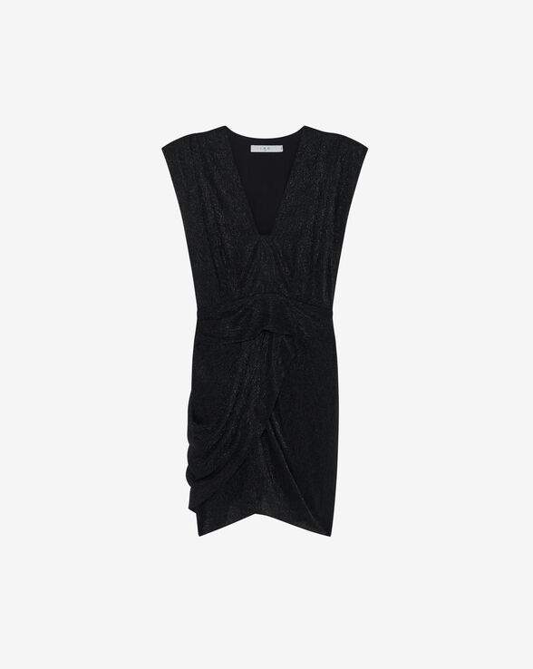 NIARA SHORT DRAPED V-NECK DRESS