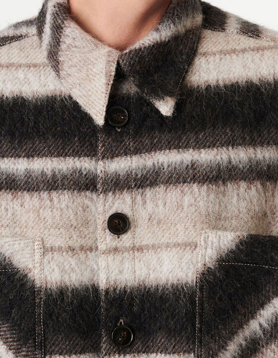 STRIPED WOOL OVERSHIRT