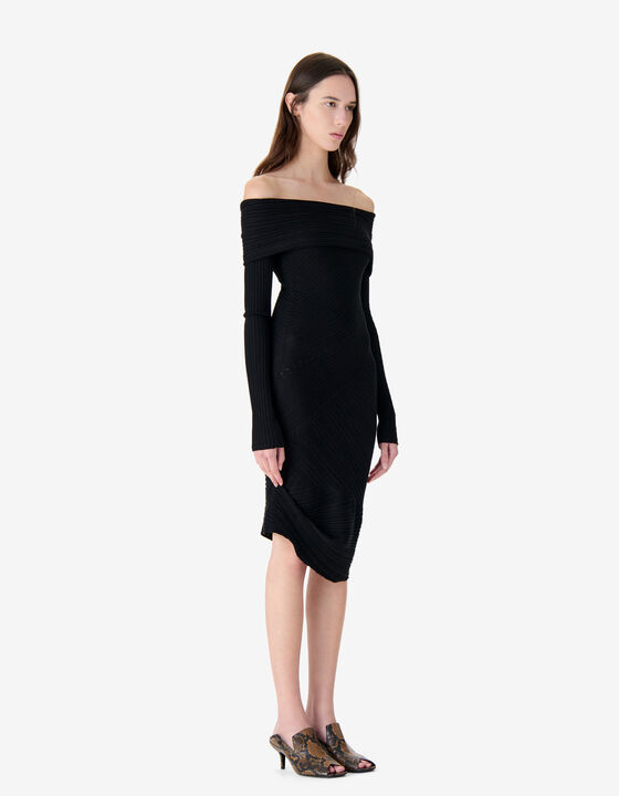 MIDI DRESS WITH BARBET COLLAR