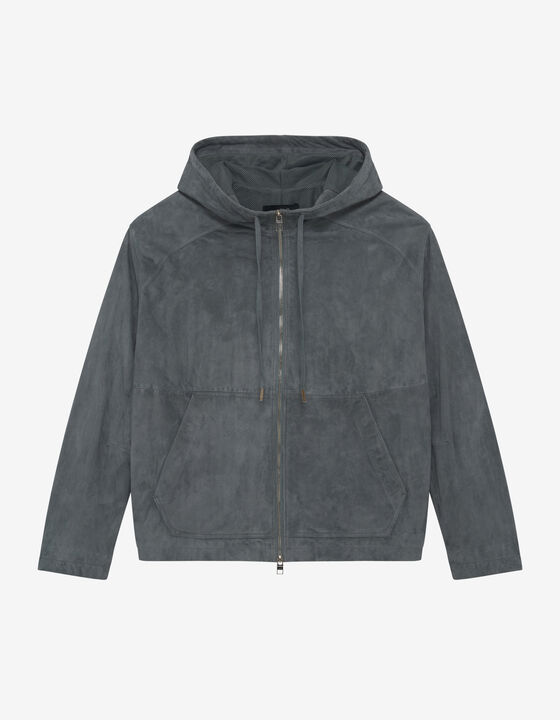 SUEDE HOODED JACKET