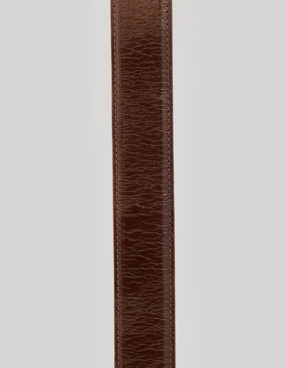 PATENT LEATHER BELT WITH SCULPTED BUCKLE