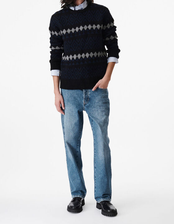 PULL COL ROND JACQUARD